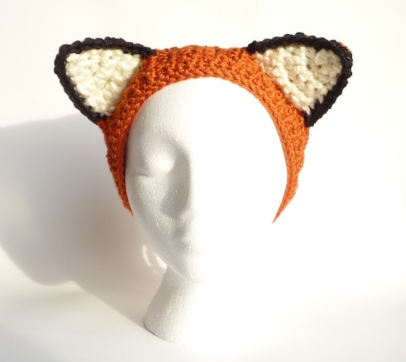 Crochet Fox Hat Pattern Crochet Pattern Adult Fox Hat Crochet Animal Headband Animal Hat Adult Animal Hat Childrens Hat Childrens Headband