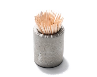 Concrete toothpick holder