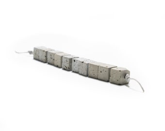 Lot de 10 perles de béton carrées