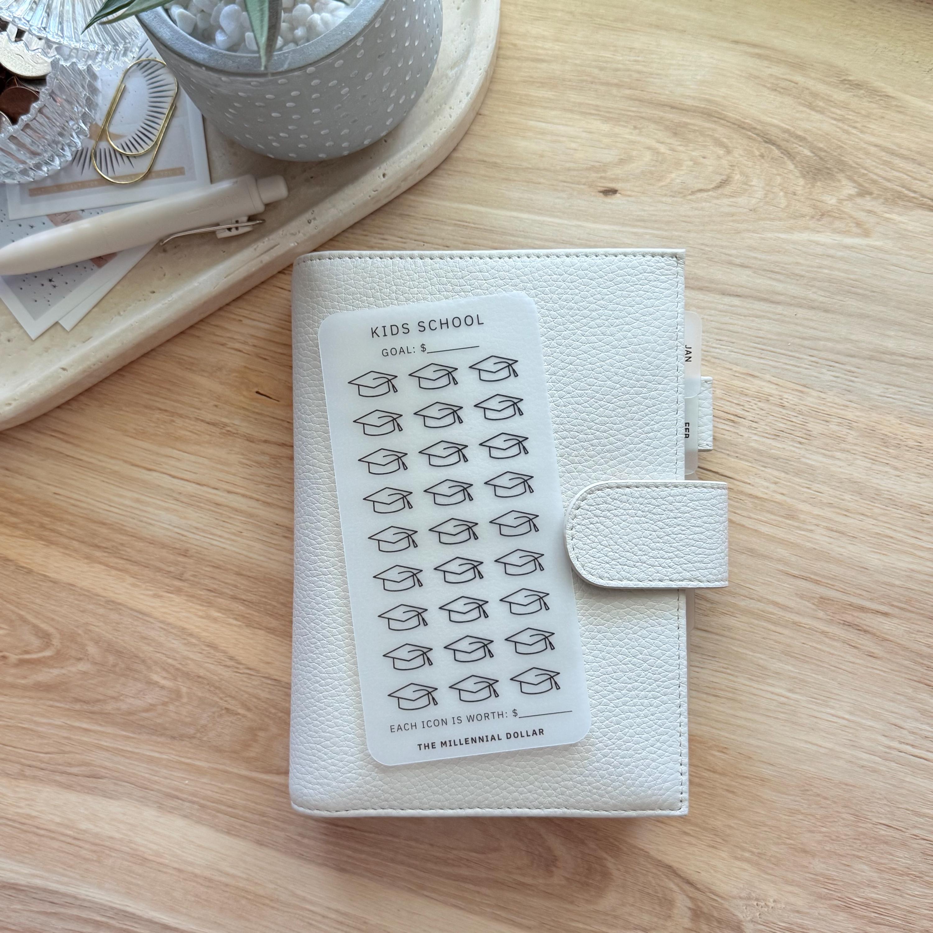Kids School Savings Tracker | Individual Savings Placeholder for Cash Stuffing