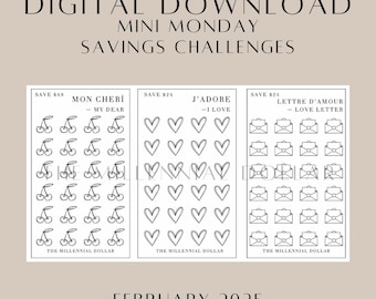 Mini Monday | Savings Challenge | Set of Three | Digital Download | February 2025 Collection