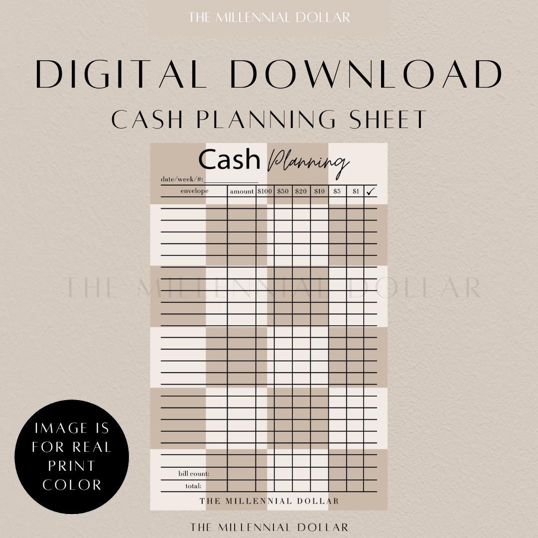 Cash Planning Sheet | Digital Download