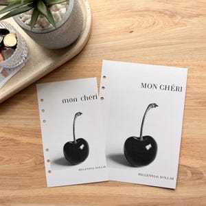 Tableaux de bord Mon Cheri | Papier cartonné lin de luxe | Format A6 + A5 | Pour les classeurs pour espèces | Agendas | Décor pour reliure à billets