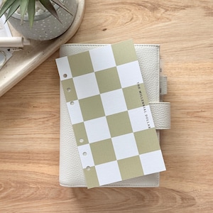 Spring Linen Checkered A6 (Personal) Dashboards | For Cash Binders | Handmade Dashboard