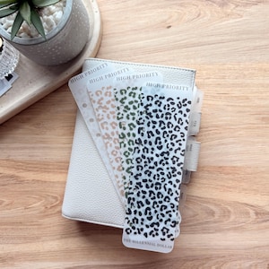 Leopard Bookmarks | The Millennial Dollar | A6 Personal Binder Bookmarks