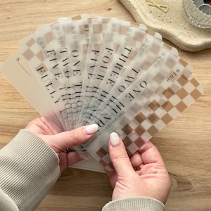 Neutral Checkered Cash Placholder Inserts | Matte Vellum | 100, 200, 300, 500, 1000, 2,000, 5,000, + Fully Funded Individual Inserts