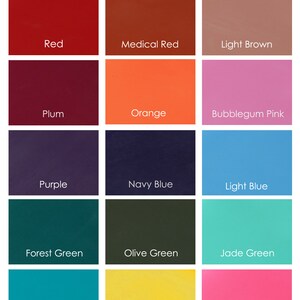 May include: A color chart with 18 different colors, including black, red, orange, yellow, green, blue, purple, pink, and brown. Each color is labeled with its name.