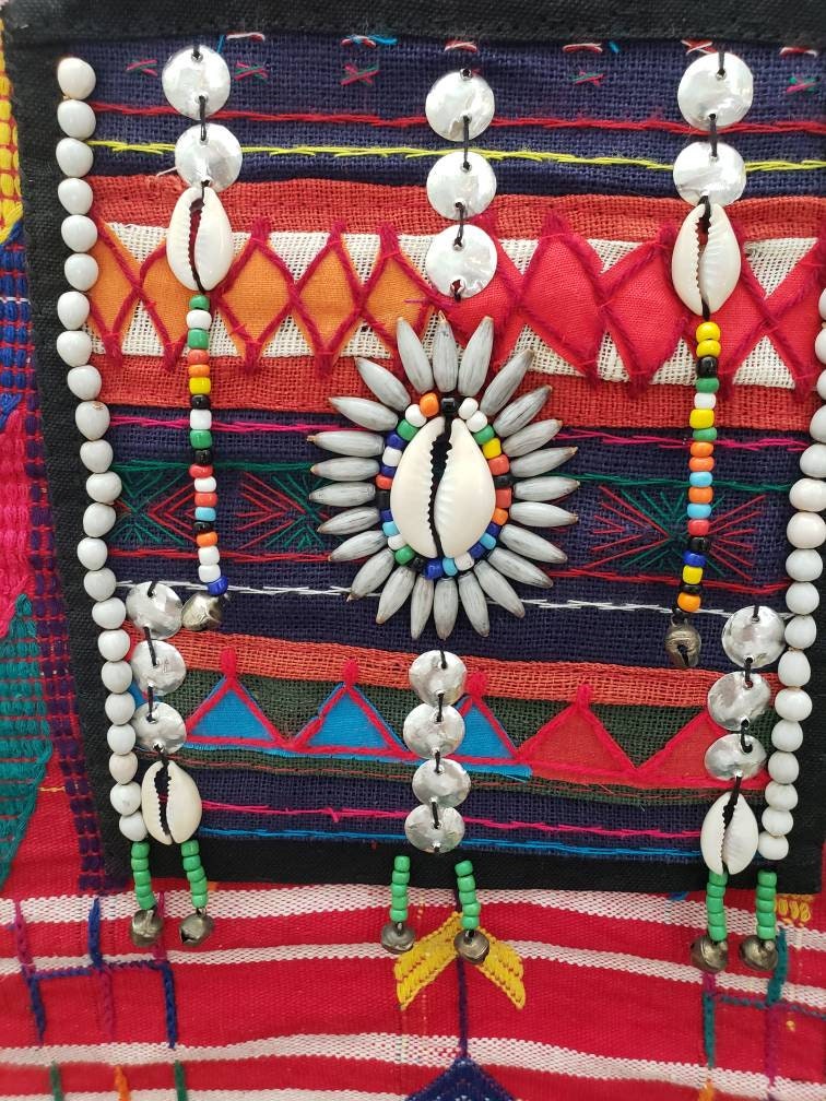 Fabric Wall Hanging, Multicultural Wall Art,repurposed Found Purse Sewn ...