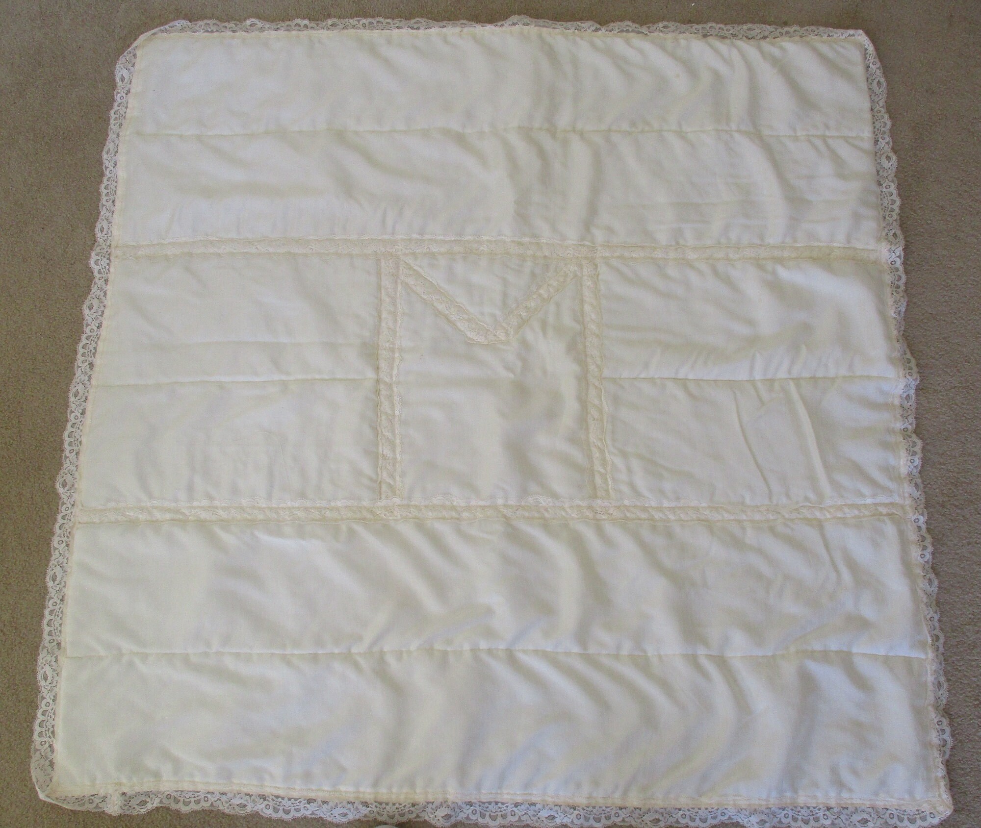 Classic Baby Blanket vintage Cream Colored never Been Used 45 X 45