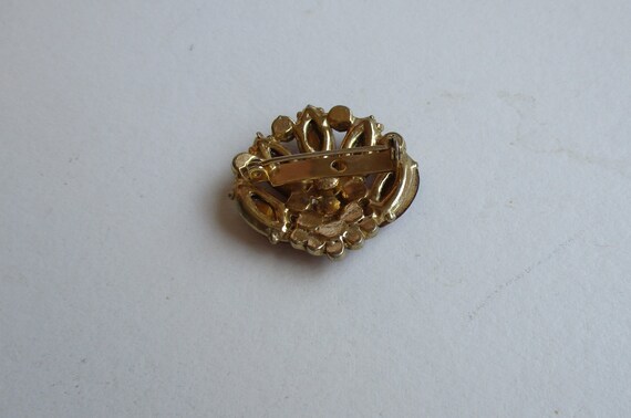 Vintage Red Rhinestone Brooch,small Brooch Clip With Large