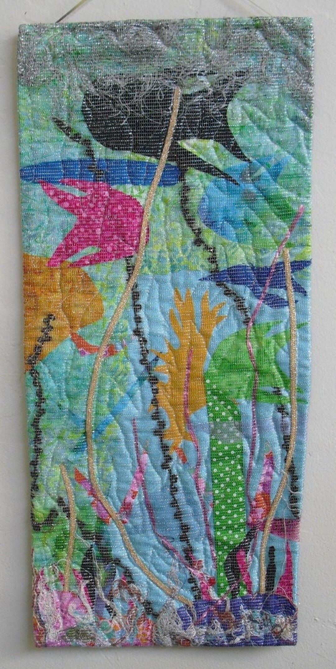 Coastal Art Work,fabric Wall Hanging,animal Art,sealife Animal Underwater Seascape, Contemporary