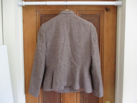 Vintage 40s Tweed Wool Suit, Geometric Jacket, Si… - image 3