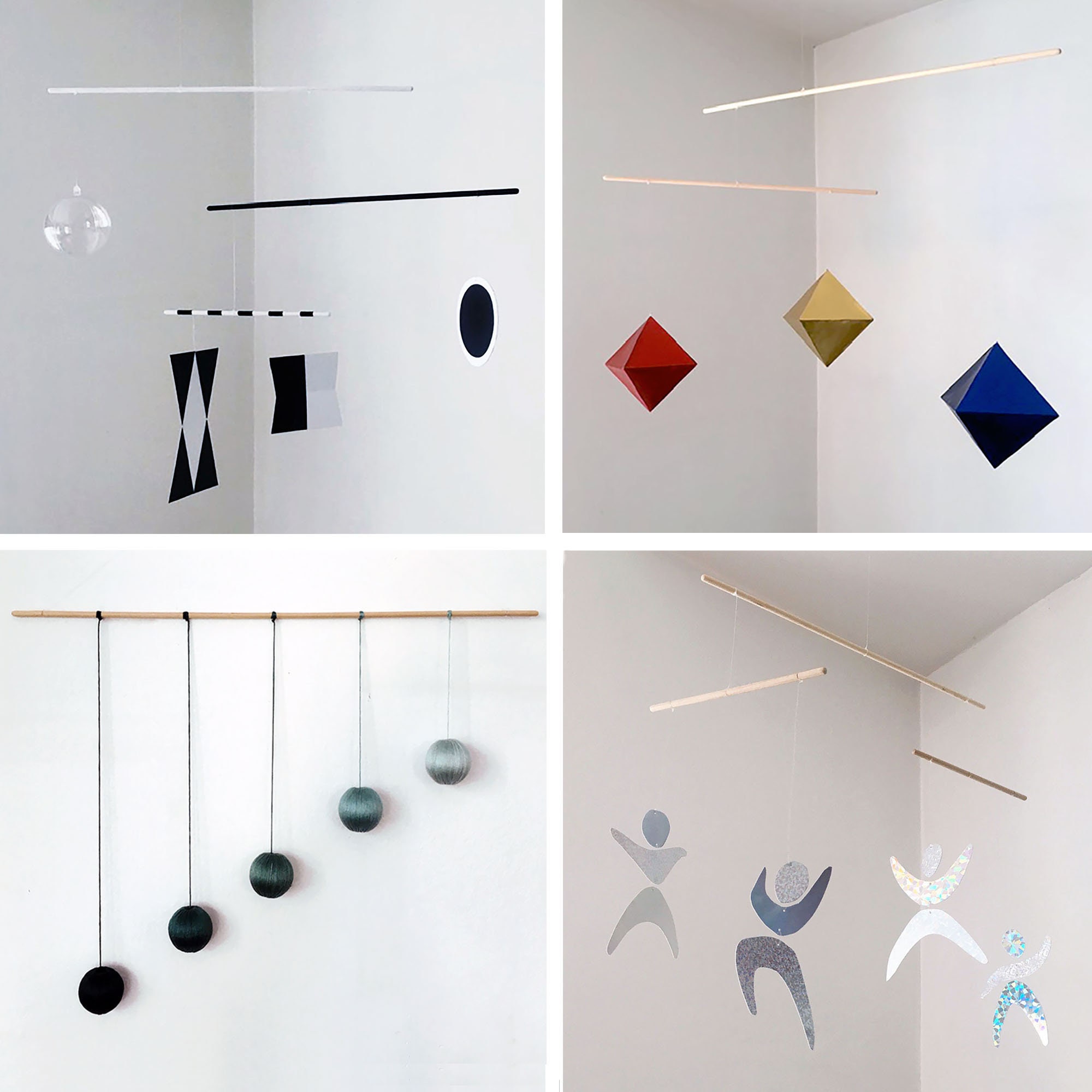Set van 4 Montessori Mobiles Munari Mobile Octa der Mobile Gobbi