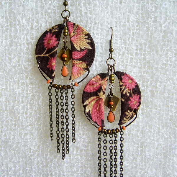 Calico Nouveau, fabric earrings