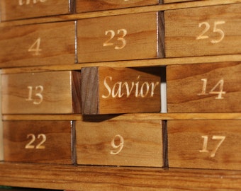 Wood Advent Calendar Etsy