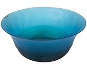 Large Italian MURANO Art Glass Bright Blue Punch Serving Bowl By VeArt