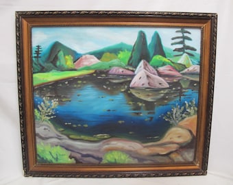 ARTHUR LISMER Signed Framed River LANDSCAPE Surreal Oil Painting on Board