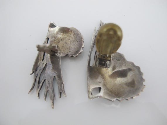 CLIFTON NICHOLSON Sterling Silver MODERNIST Clip-On Pine Cone Earrings View 5