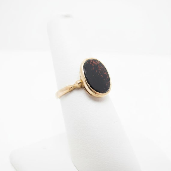 Oval BLOODSTONE 14k Yellow Gold Signet Marcus & C… - image 8