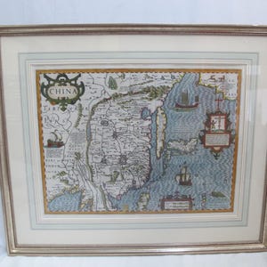 Antike 16th Century KARTE von CHINA von Gerard Mercator the Great Atlas Steel Press