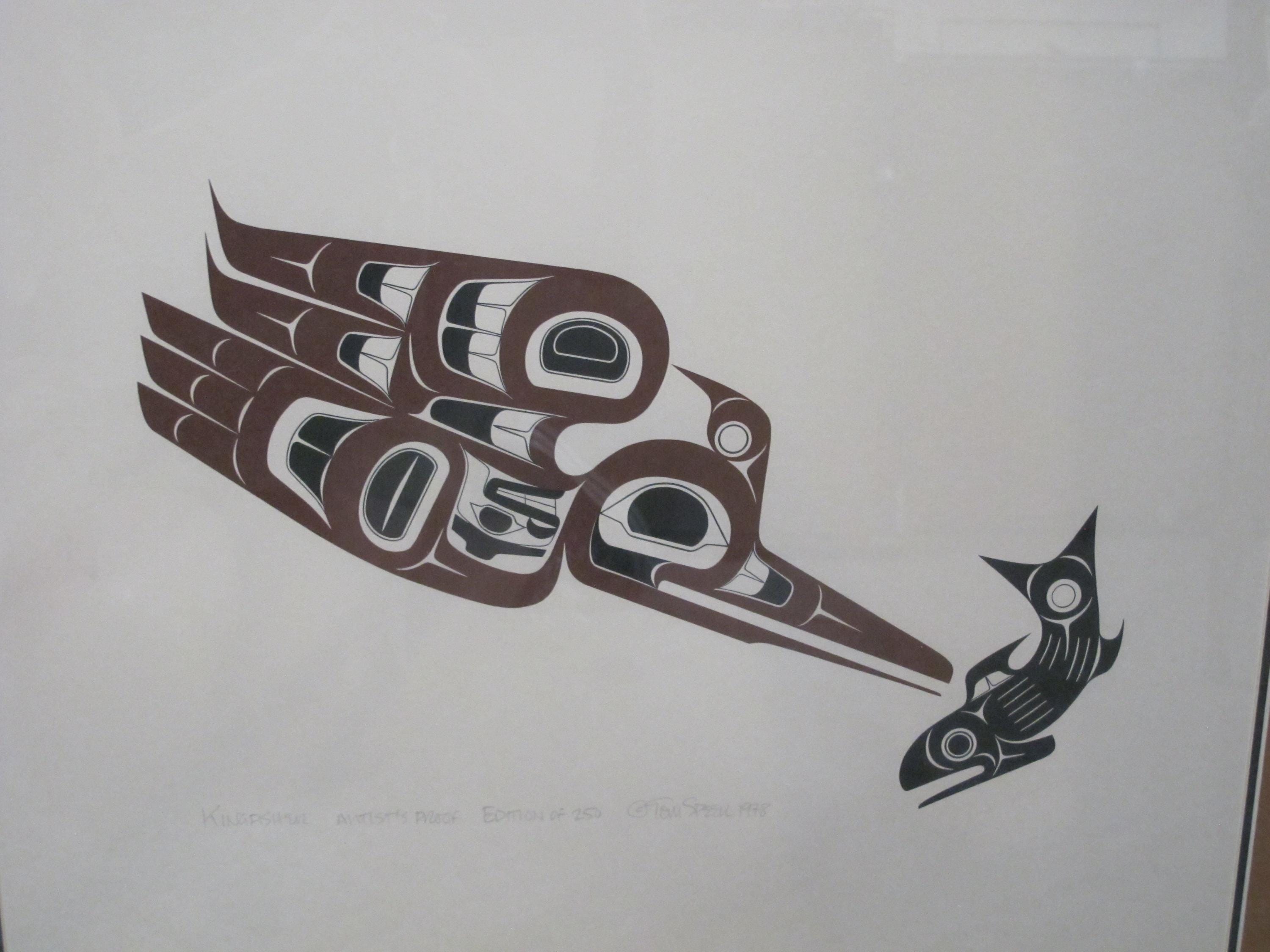 NW Coast Haida Native Tom SPEER Signed Artist Proof of KINGFISHER