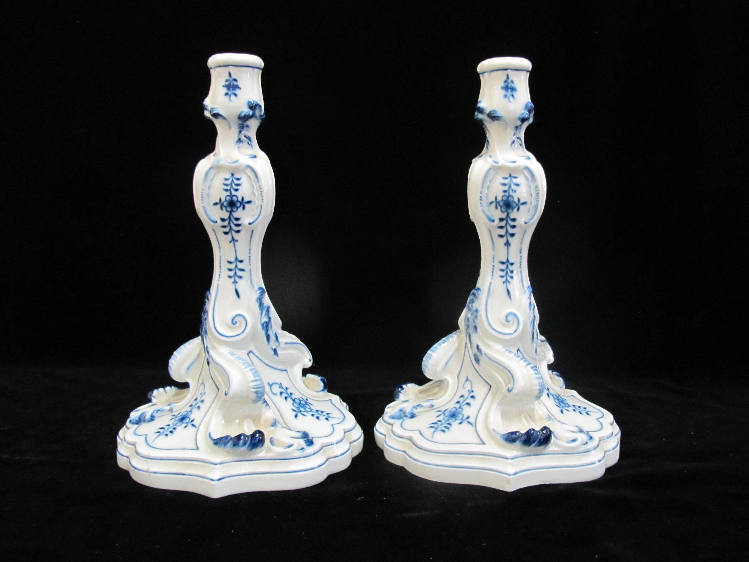 「マイセン（Meissen）」ブルーオニオン　キャンドルスタンド Blue Onion China Meissen Candlestick - Etsy