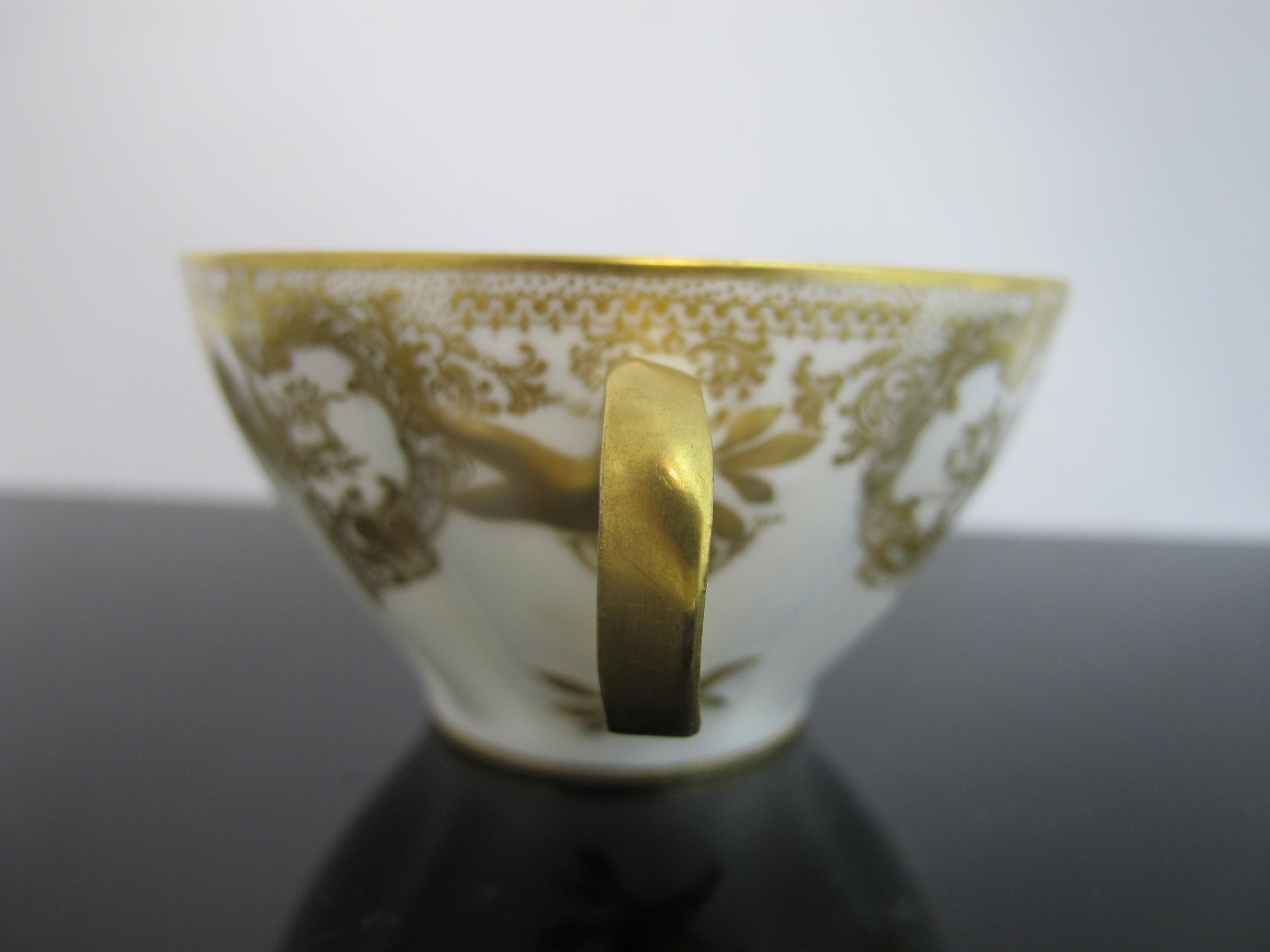 HAVILAND Limoges Rococo Style INSECT Floral Scroll Porcelain Soup Cup ...