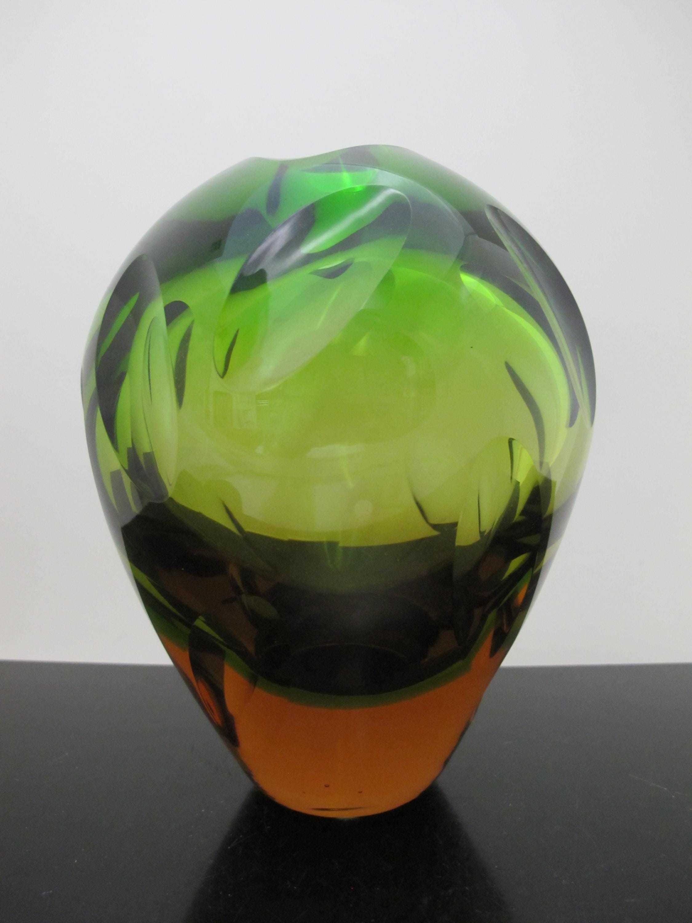 Mid Century German Glass Vase - Etsy