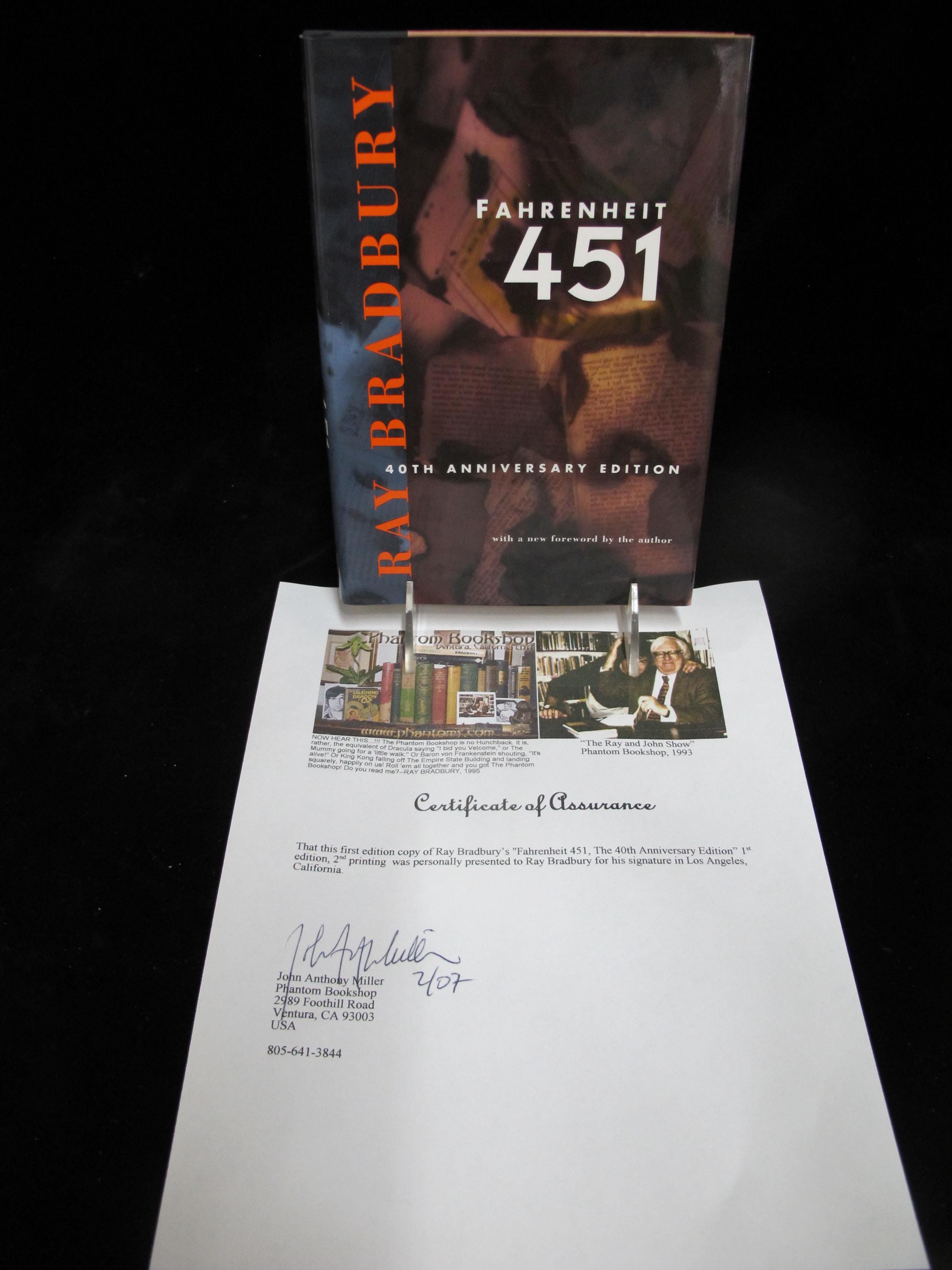 RAY BRADBURY Signed 1993 40th Anniversary Edition FAHRENHEIT 451 Book