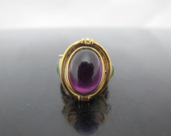 SeidenGang Purple Amethyst Green Tourmaline 18k Gold ATHENA Flip Side Ring