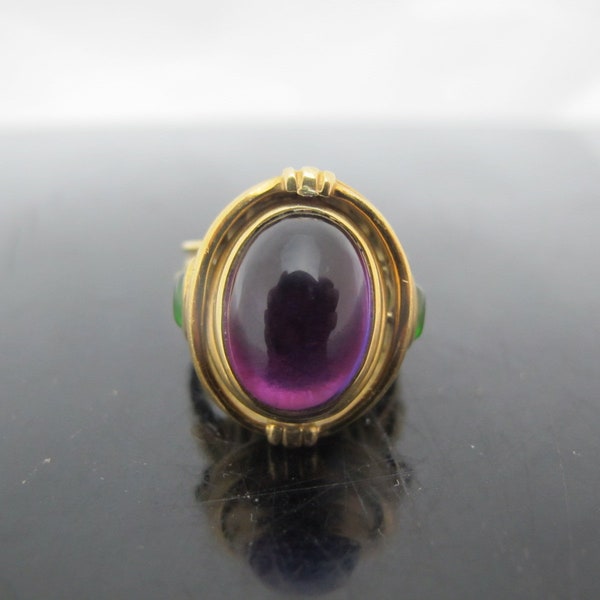 SeidenGang Purple Amethyst Green Tourmaline 18k Gold ATHENA Flip Side Ring