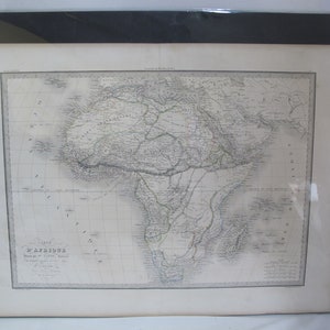 Antique Carte D'AFRIQUE Africa Pierre Lapie Armand Lallemand Engraved 1851 MAP