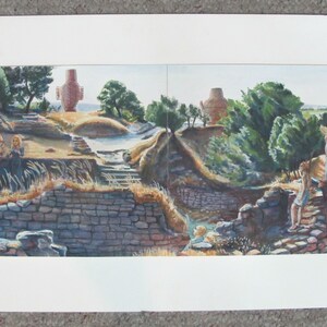 TROY WALL VI Malarstwo akwarelowe Karykatury Cypru autorstwa Anne Glynnis Fawkes