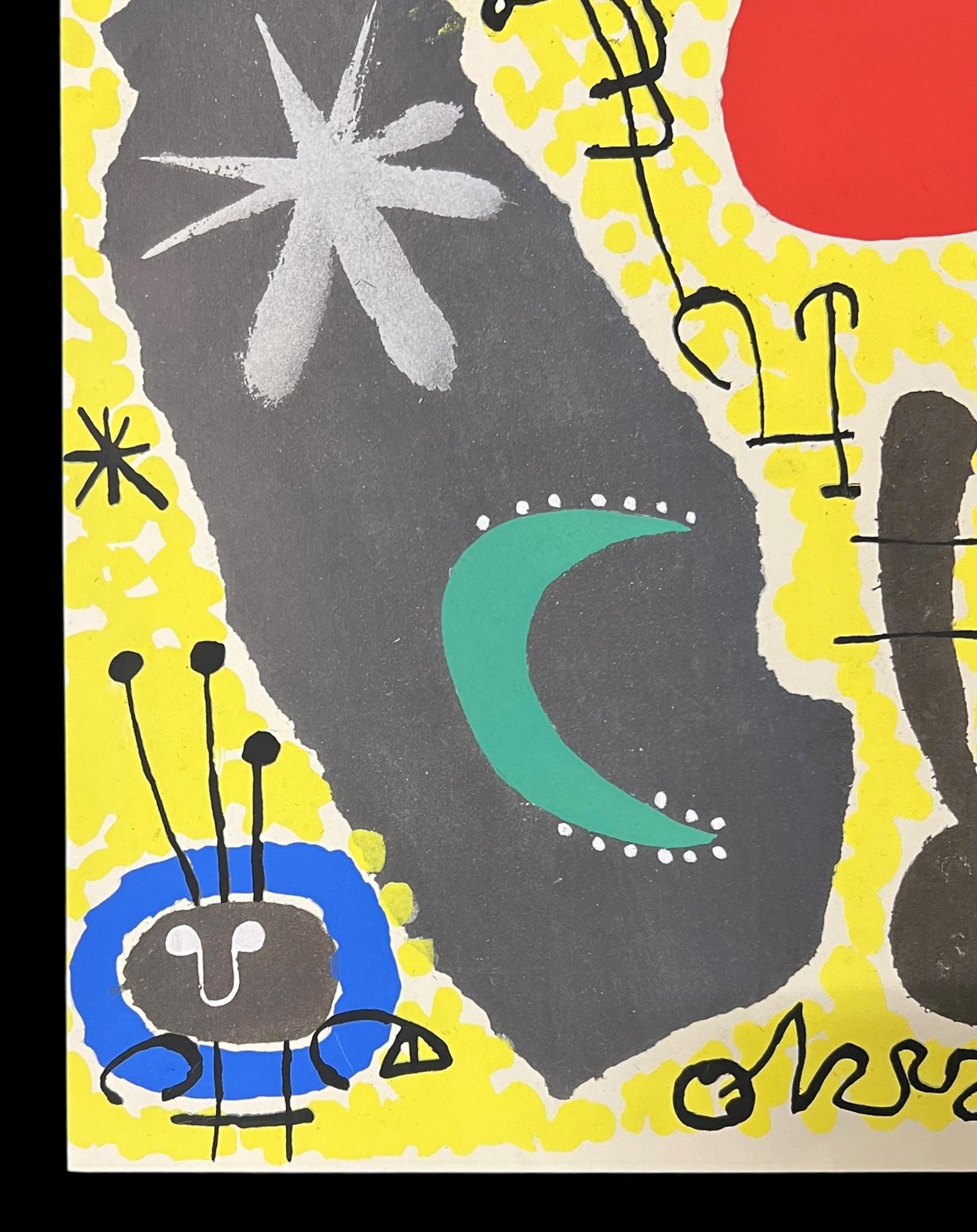 JOAN MIRO Abstract Art Print MARS Papier Colle From Xxe Siècle (no
