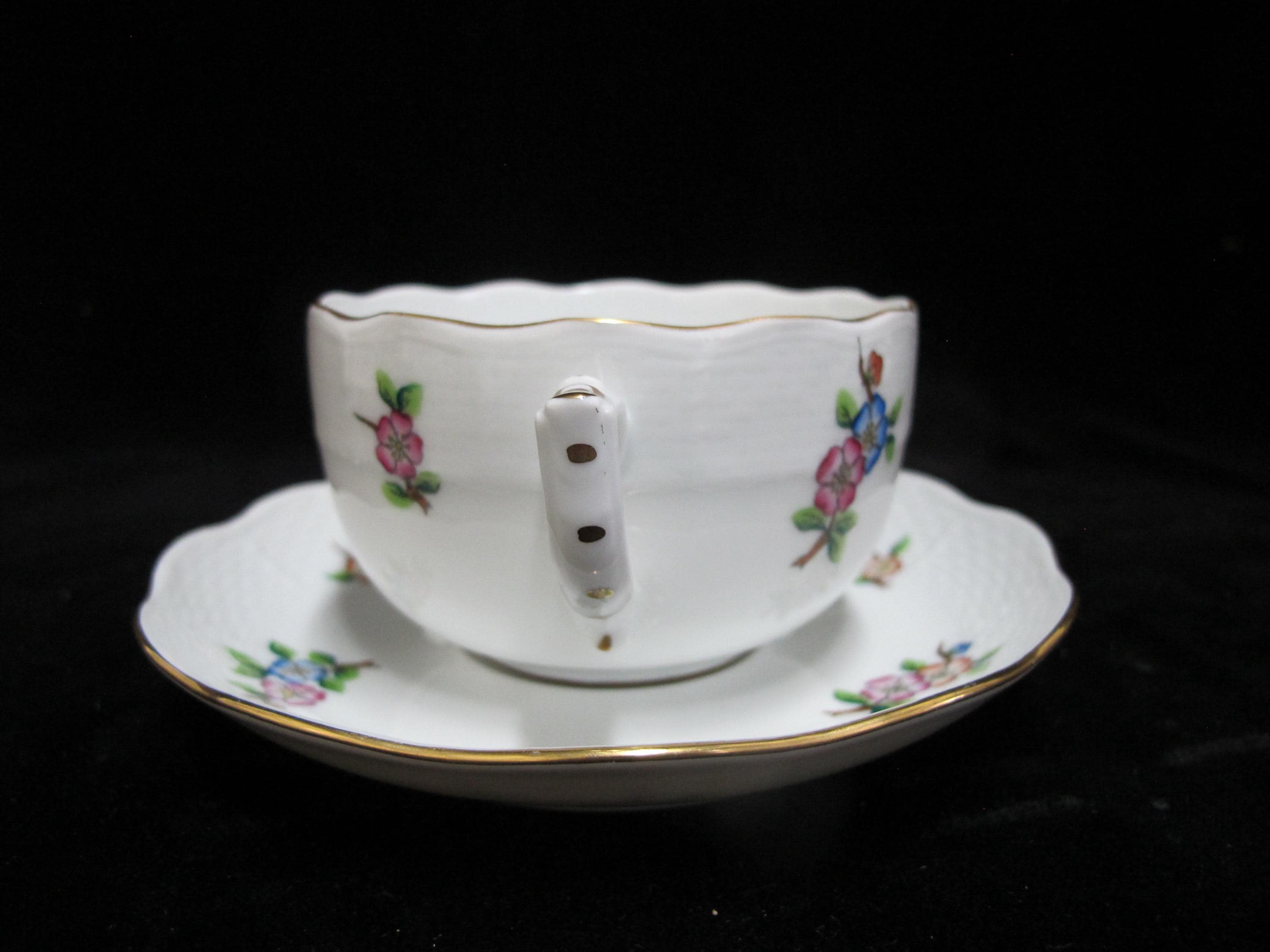 Herend Handgemalt 陶磁器 HEREND ETON 724 Hand Painted Flower Porcelain Large Tea Cup