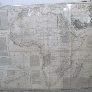 Antike 1794 BOULTON Anville Wandkarte von AFRIKA allen Staaten Königreiche Regionen