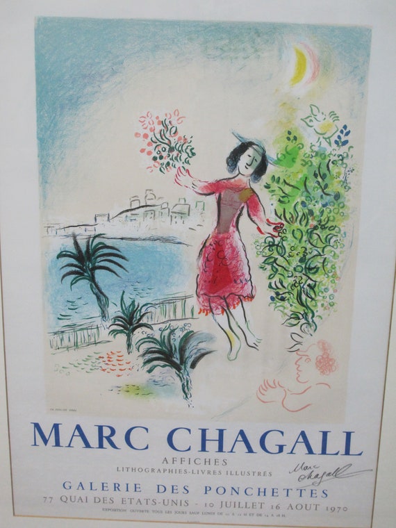 Homage MARC CHAGALL Ville De Nice Signed Framed PONCHETTES