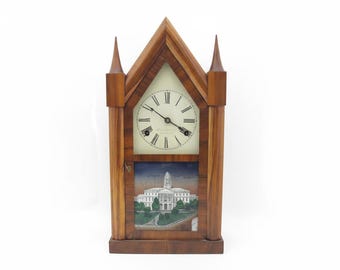 Seth Thomas Clock, Steeple, Shelf Clock, Quartz, 14.5