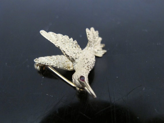 Vintage ENGEL Brothers 14k Yellow Gold RUBY Eye H… - image 4