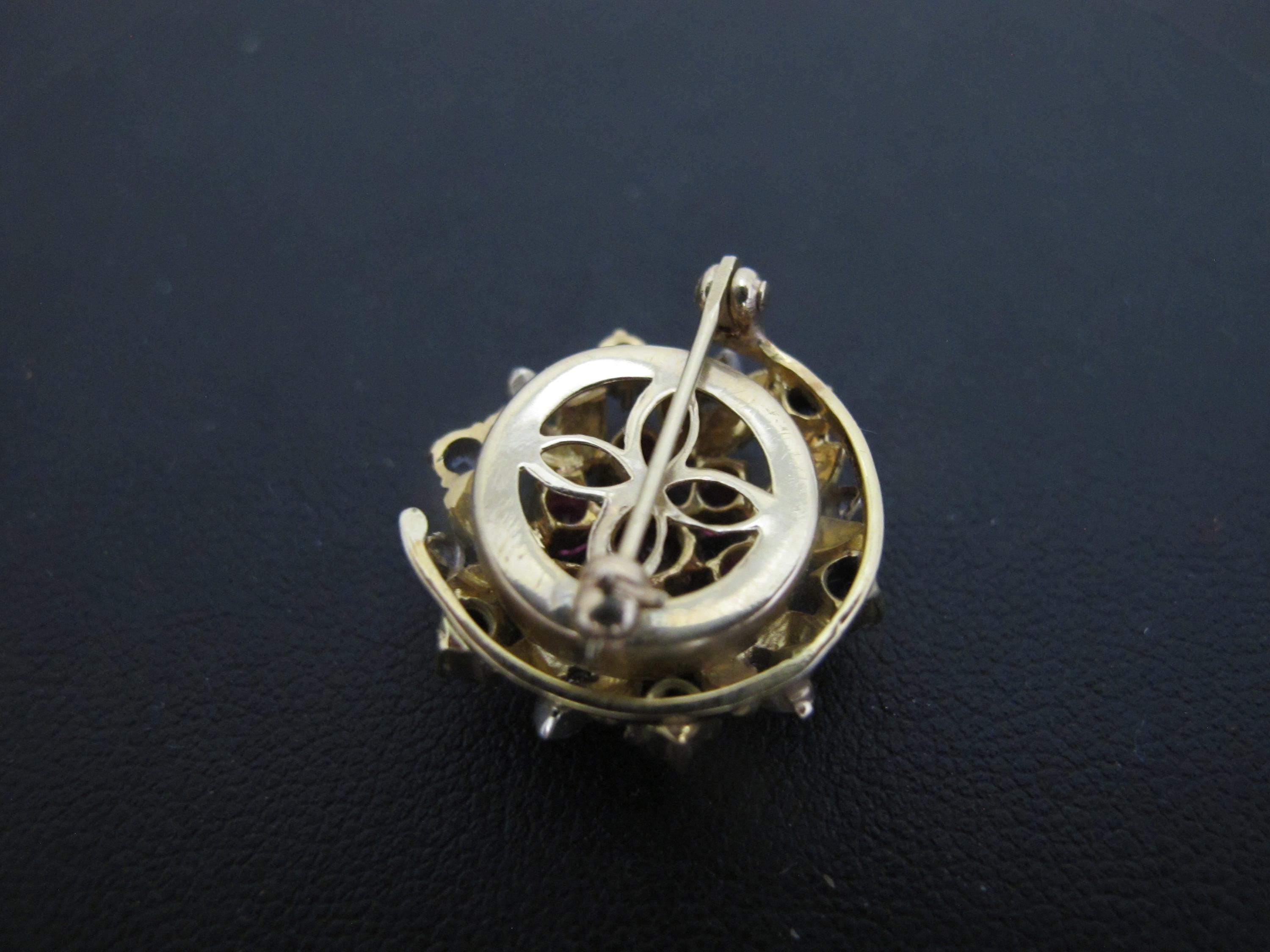 14K プラチナ ダイヤモンド ブローチ ゴールドバック 年代物 アンティーク 楽天市場】グッドウィル アンティーク ジュエリー ゴールド