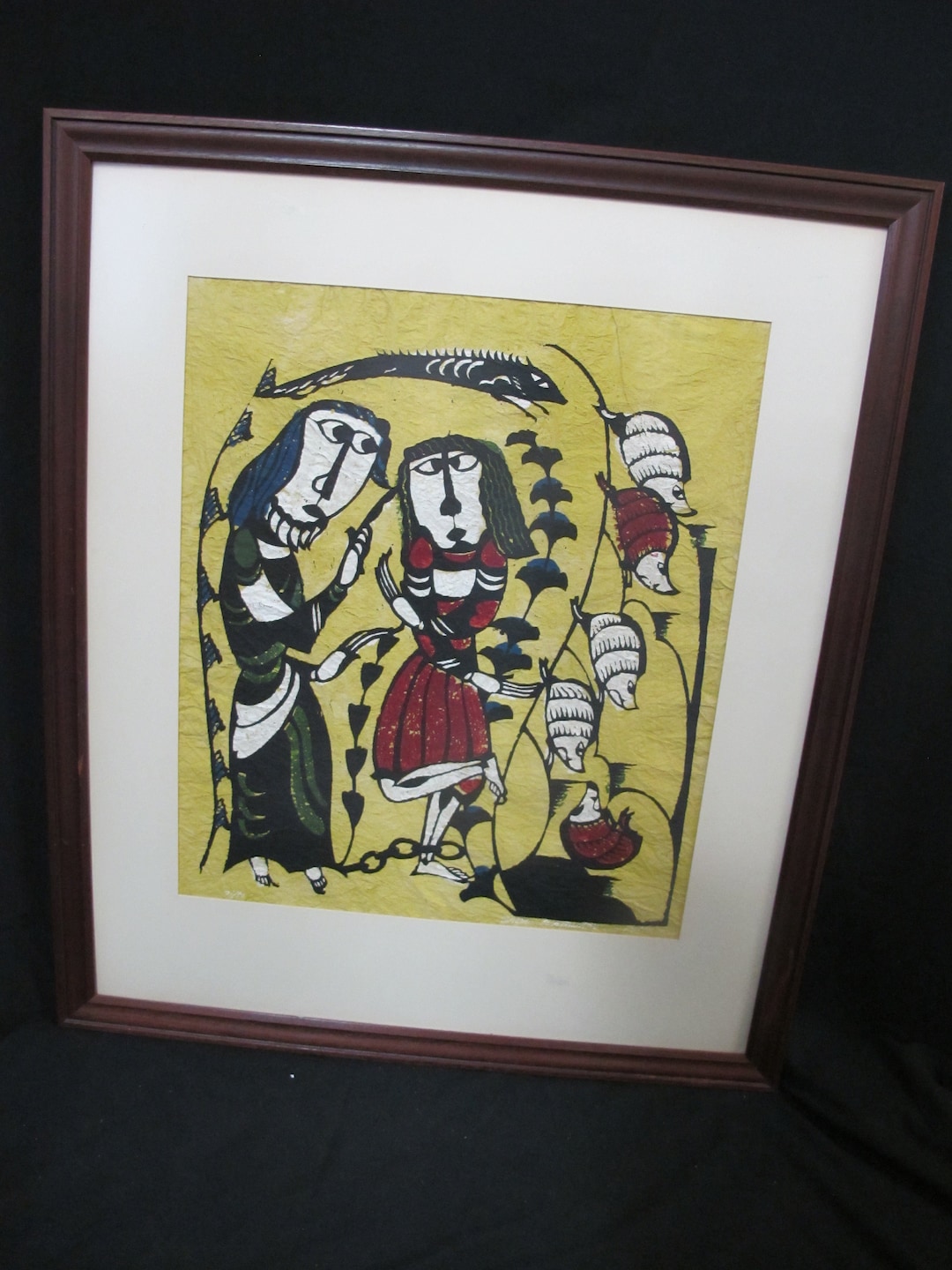 渡辺　芳文、窓辺、希少な画集より、新品高級額装付、版上サイン入り il_1080xN.3528196233_oxym.jpg