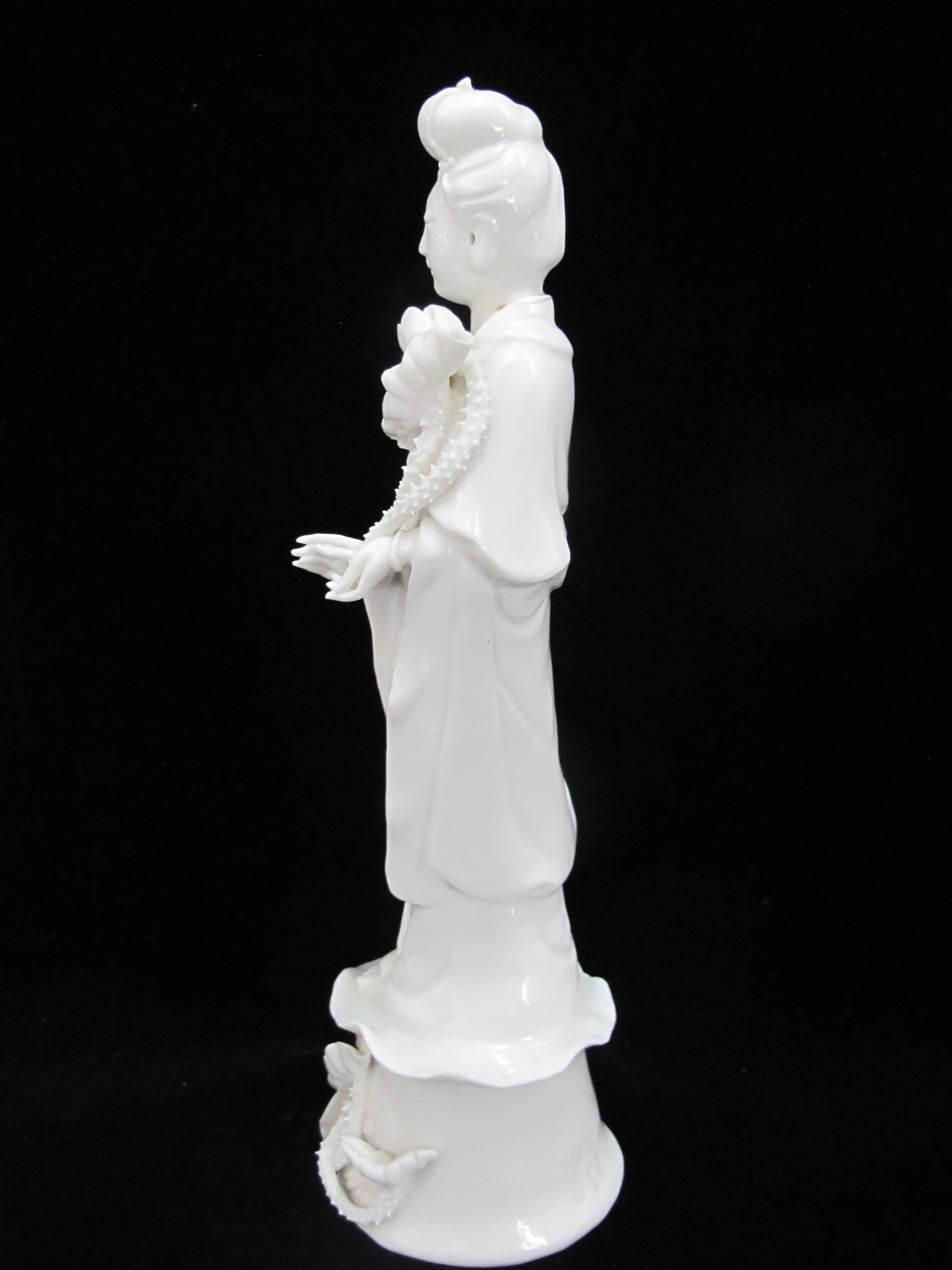 BLANC De CHINE White Porcelain Chinese Kwan Yin Goddess HKC