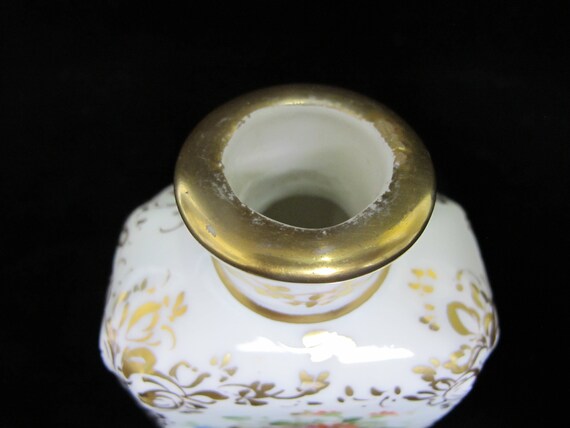 FRENCH Sevres Hand Painted Porcelain FLOWER Gold … - image 9