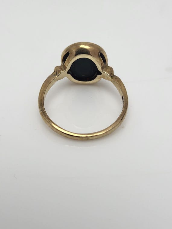 Oval BLOODSTONE 14k Yellow Gold Signet Marcus & C… - image 6