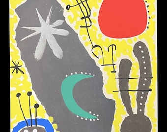 JOAN MIRO Abstract Art Print MARS Papier Colle From Xxe Siècle (no