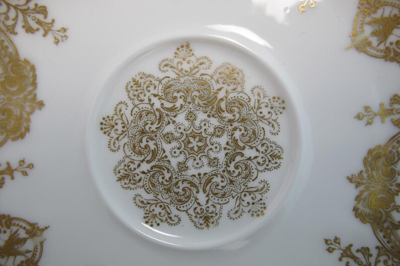 HAVILAND Limoges Rococo Style INSECT Floral Scroll Porcelain Soup Cup ...