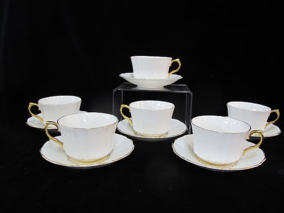 LE POTOCIO Euro Style Bone China Tea Cup and Saucer Set, Tea Coffee Cups and