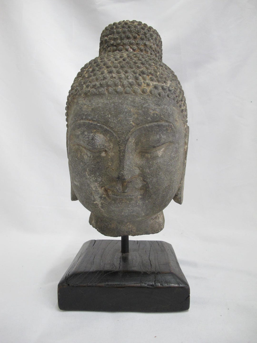 Antique THAI Carved Stone AYUTTHAYA Style BUDDHA Head Sculpture on