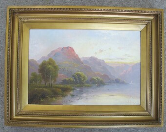 19 Jahrhundert LANDSCHAFT in der Nähe von Betws Y Coed WALES UK Gemälde Signiert Miller