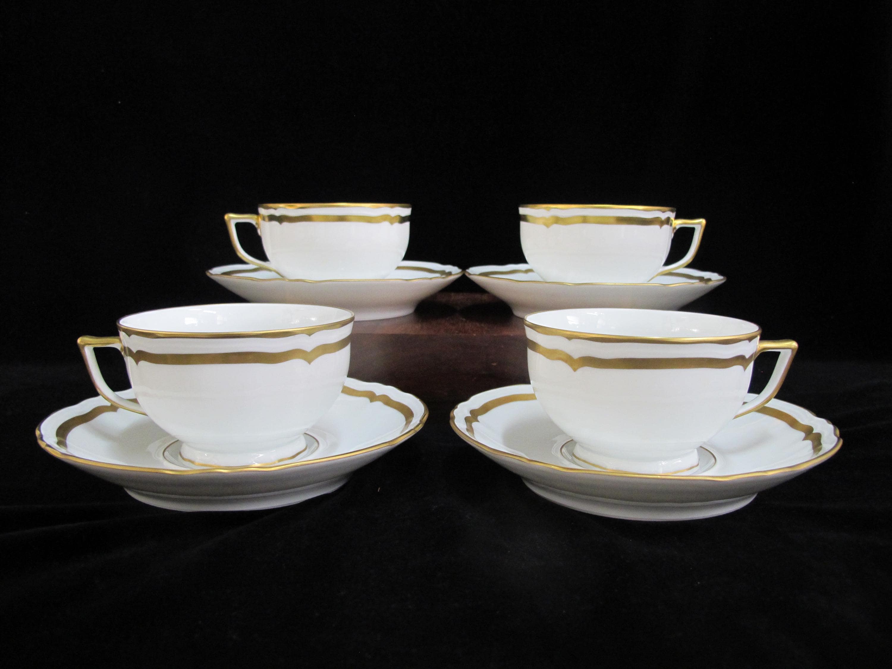 LIMOGES A Raynaud MARIE ANTOINETTE White Gilt Footed Cup & Saucer